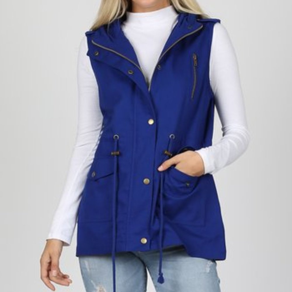 Denim Blue Cargo Vest- M & L